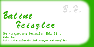 balint heiszler business card